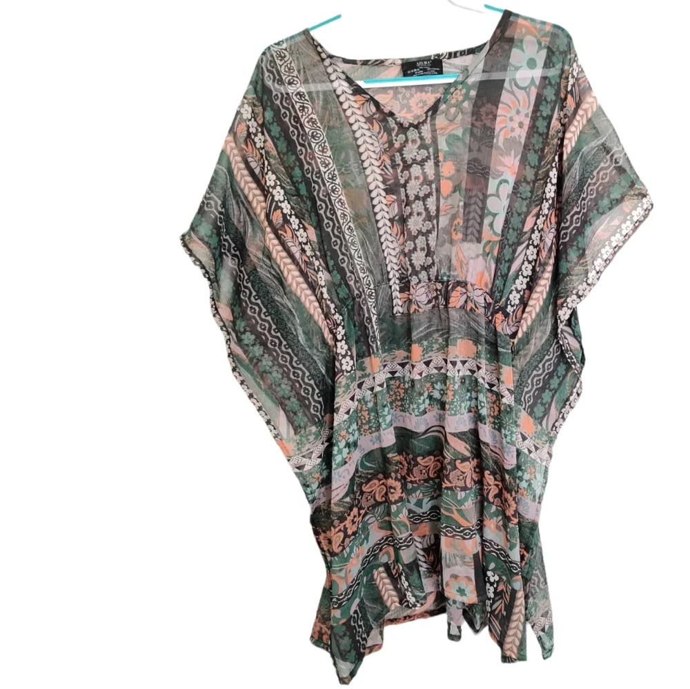 NORDSTROM Azura Sheer Split Sides Coverup EUC sz OSFM